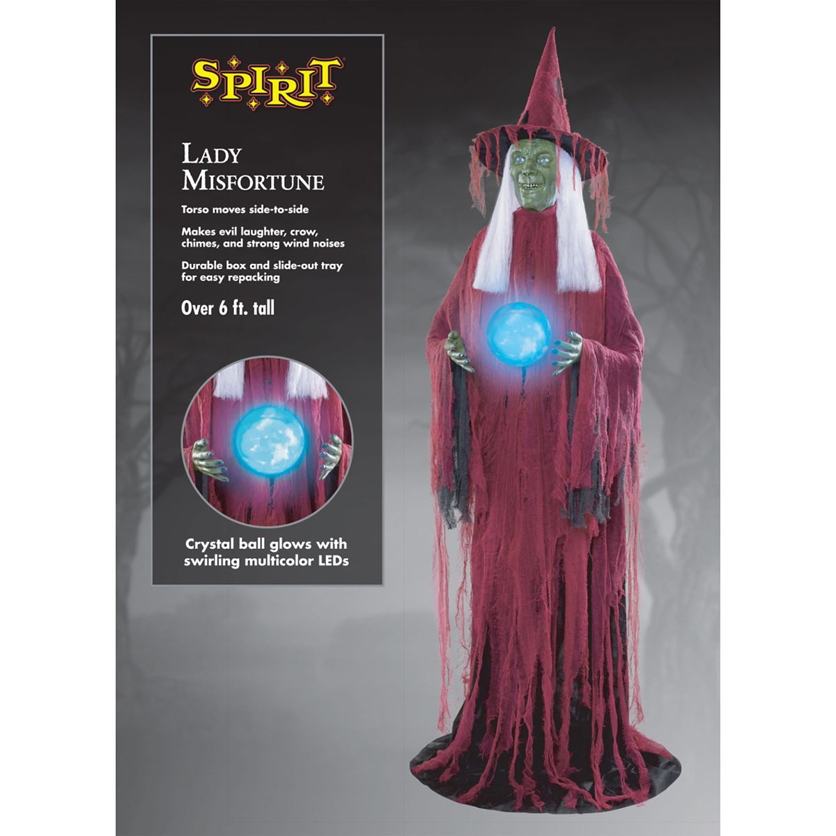 6 Ft 11 In Lady Misfortune Animatronic MULTI-COLOR