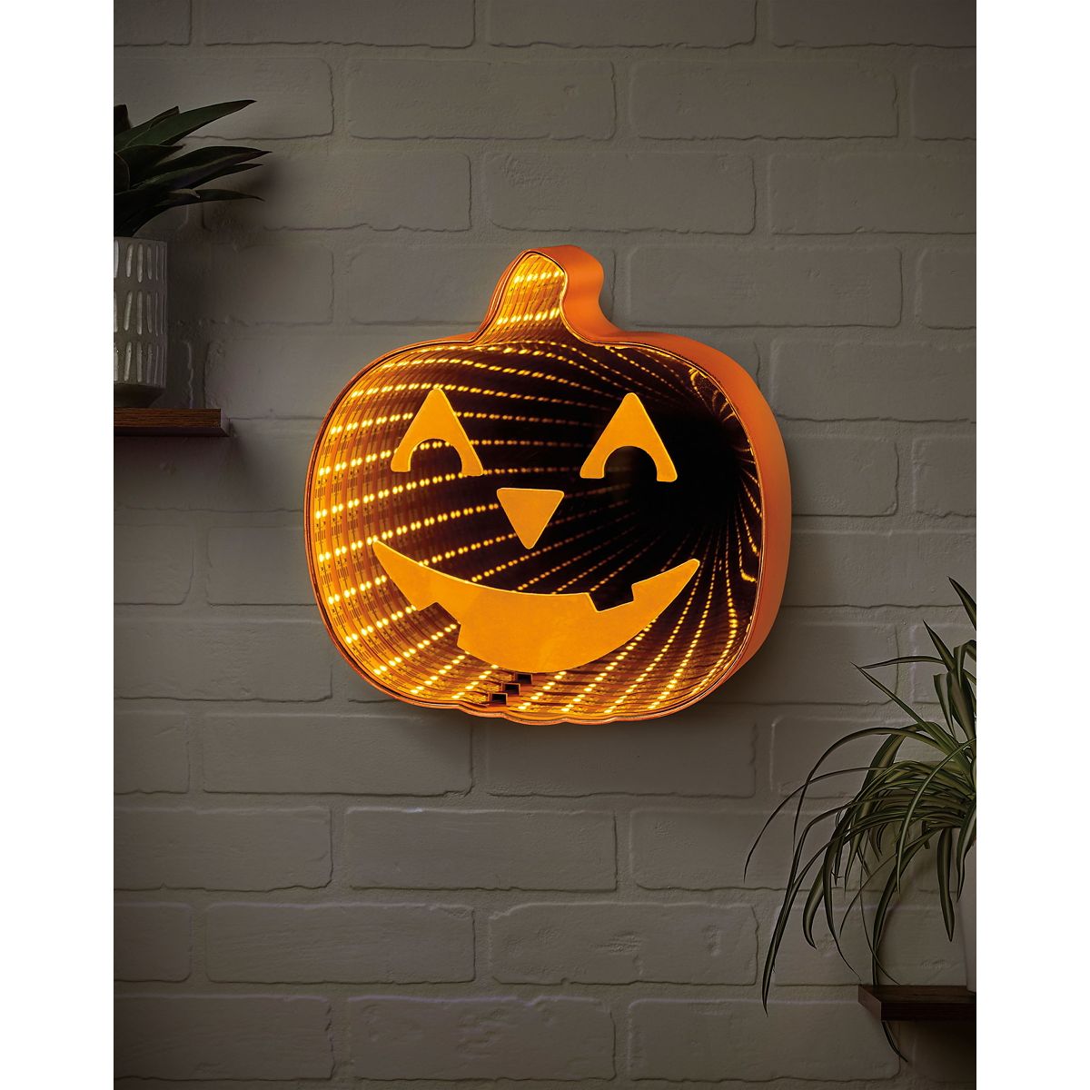 Light-Up Pumpkin Infinity Mirror MULTI-COLOR