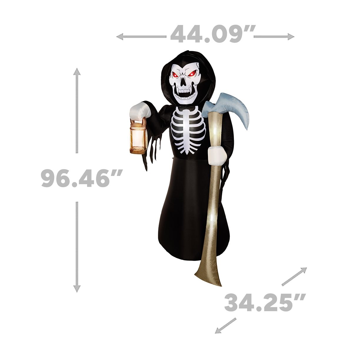 8 Ft Light-Up Reaper Inflatable Decoration MULTI-COLOR