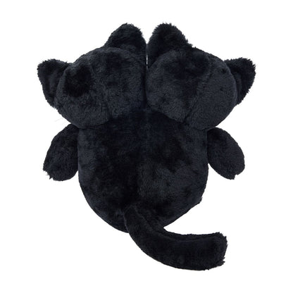 2 Headed Cat Plush Toy BLACK AND PURPLE