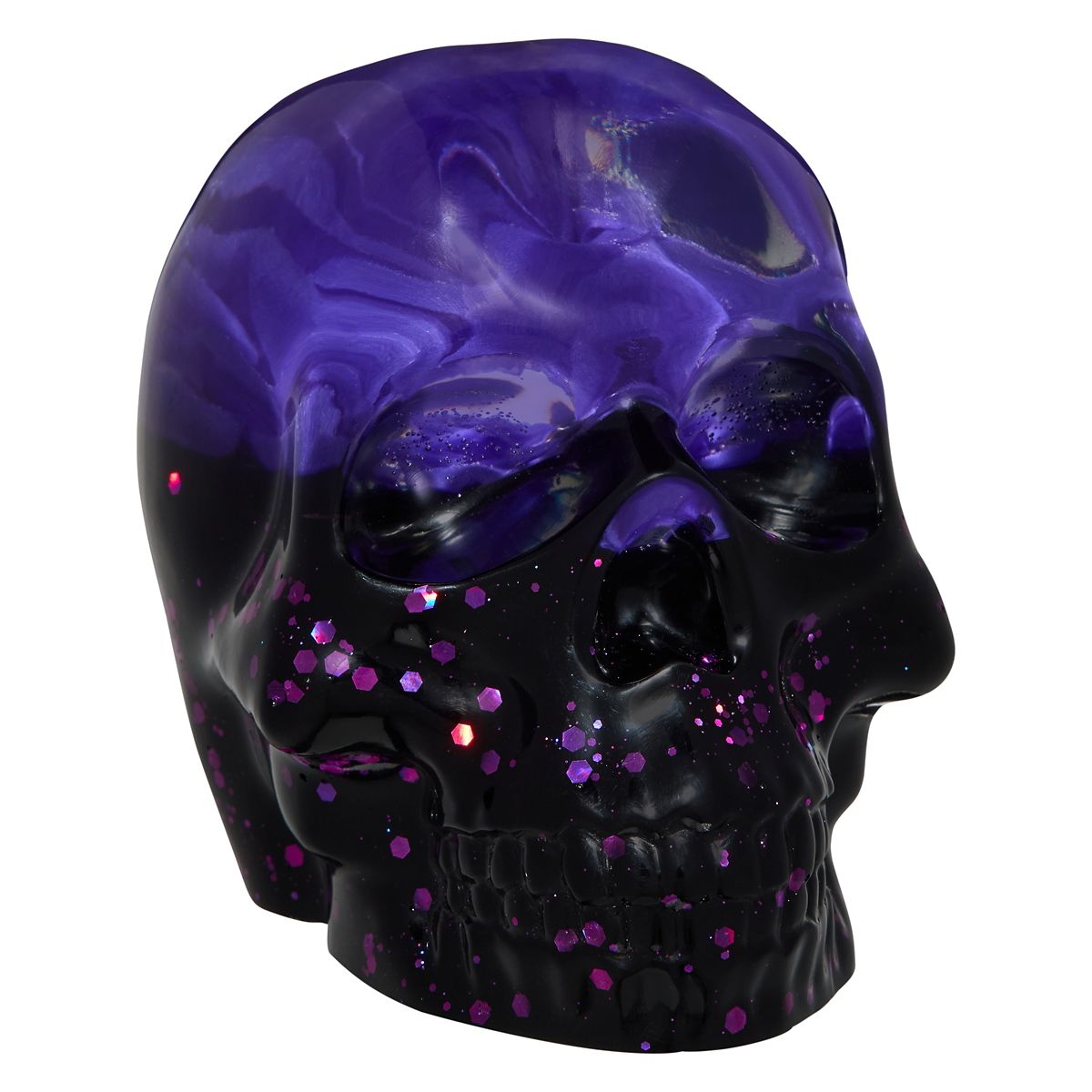 Purple Rose Glass Skull Statue MULTI-COLOR