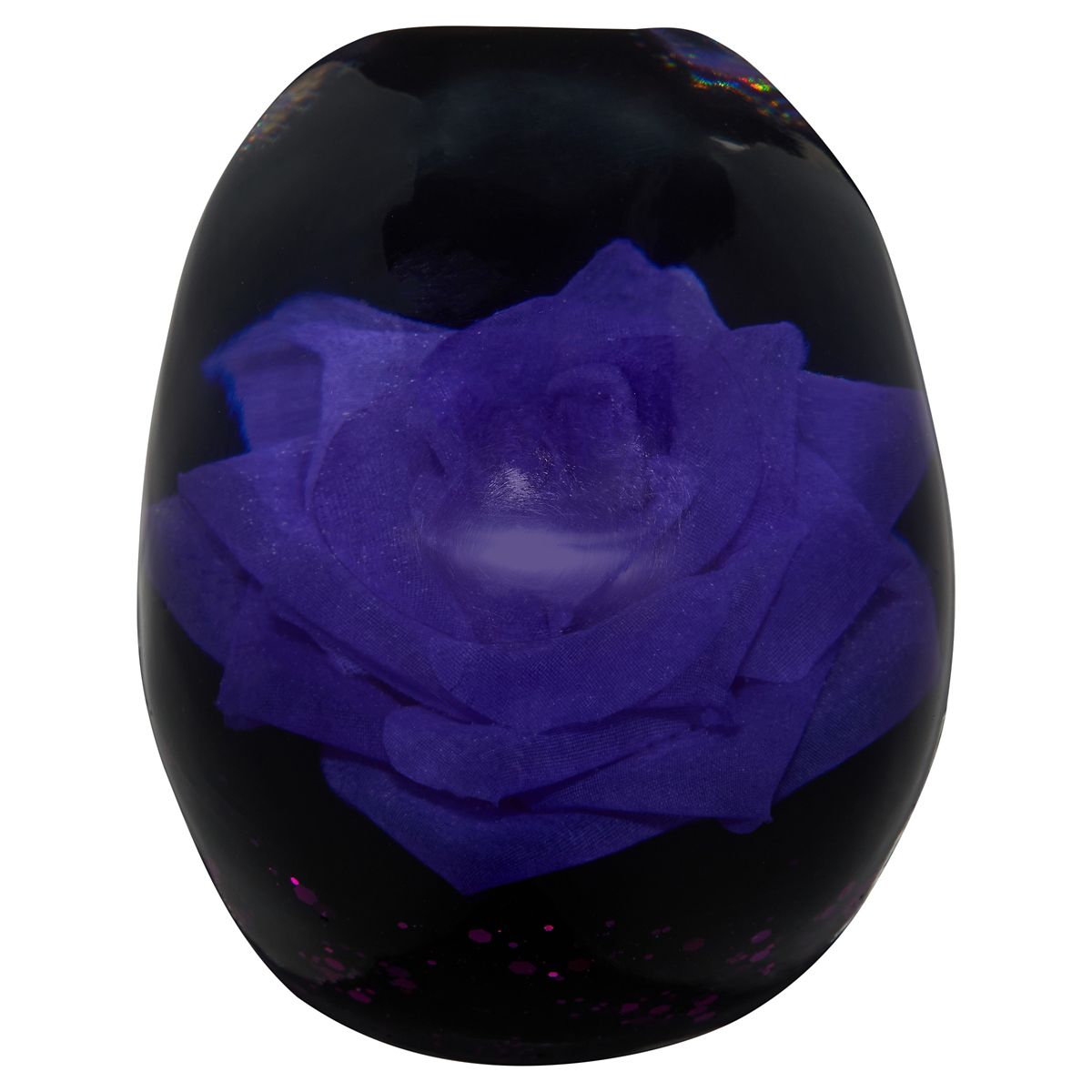 Purple Rose Glass Skull Statue MULTI-COLOR