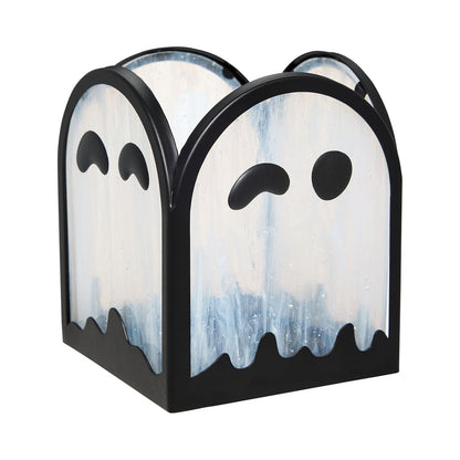 Ghost Stained Glass Votive Holder BLACK AND WHITE