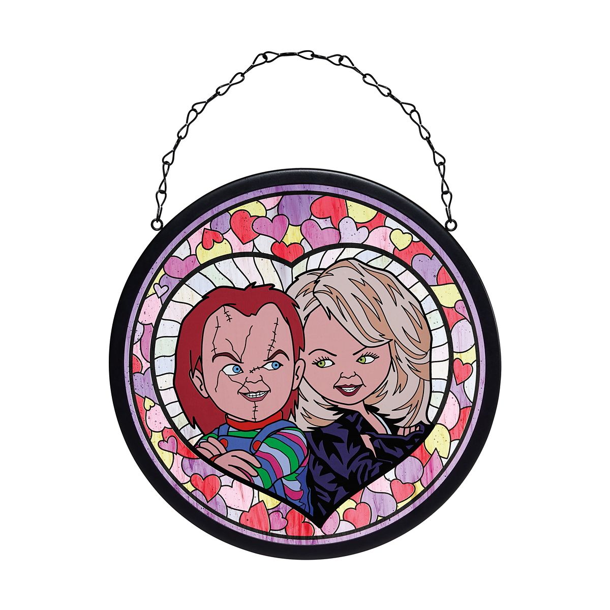 Chucky and Tiffany Stained Glass Suncatcher MULTI-COLOR