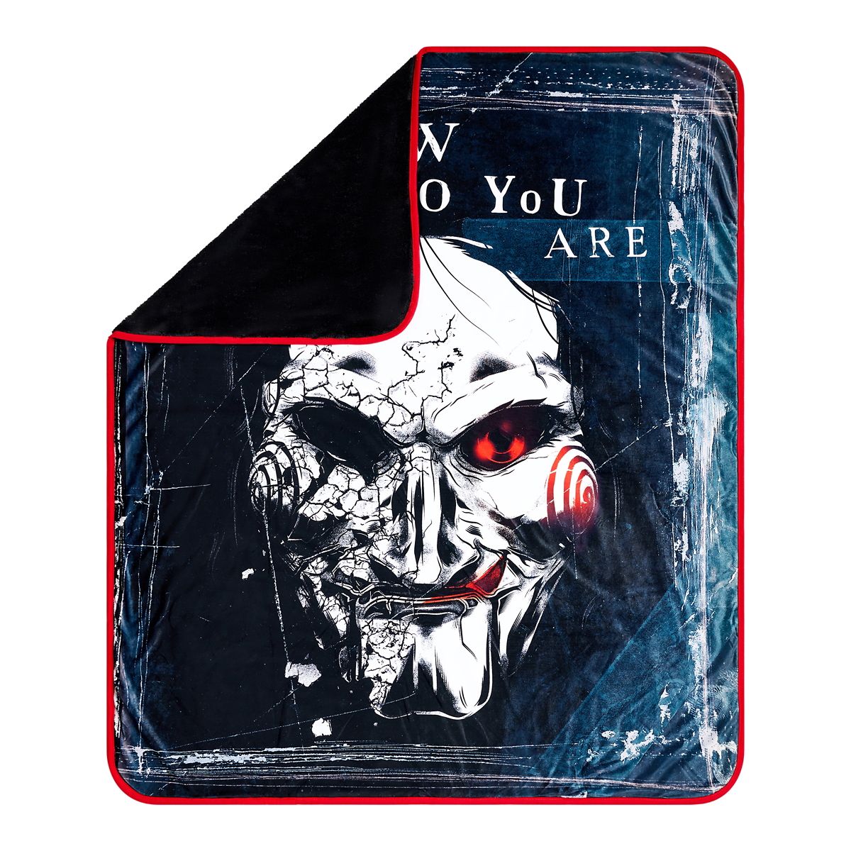 Jigsaw Who You Are Fleece Blanket - Saw BLACK AND RED