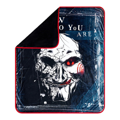 Jigsaw Who You Are Fleece Blanket - Saw BLACK AND RED