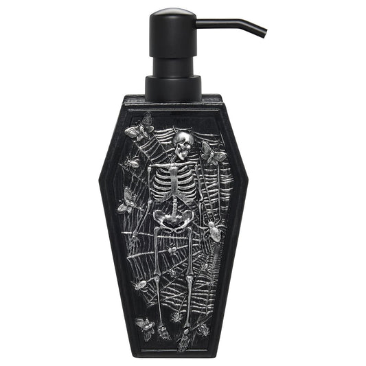 Skeleton Coffin Soap Dispenser BLACK AND SILVER