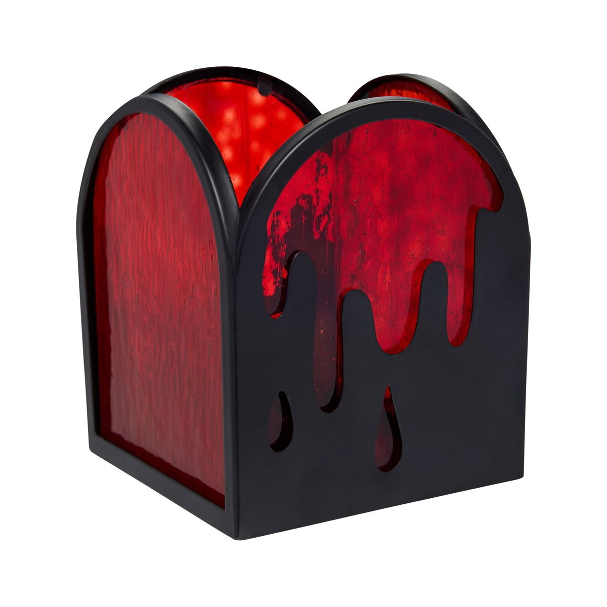 Bloody Stained Glass Votive Candle Holder RED/WHITE/BLACK