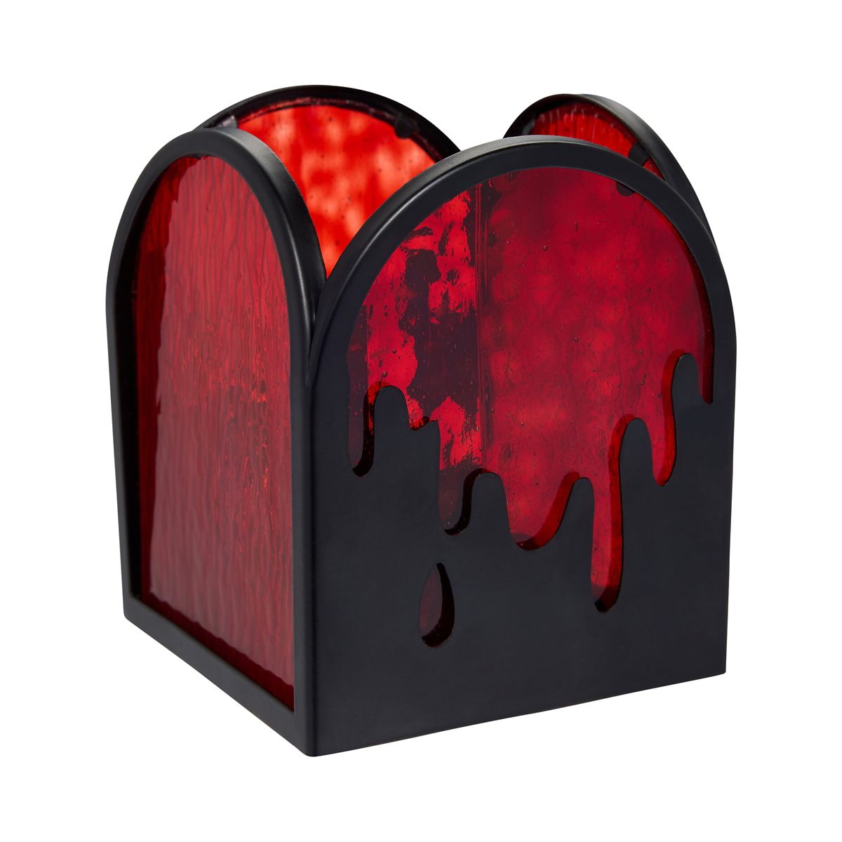 Bloody Stained Glass Votive Candle Holder RED/WHITE/BLACK