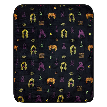 Hocus Pocus Reversible Fleece Blanket BLACK / MULTI