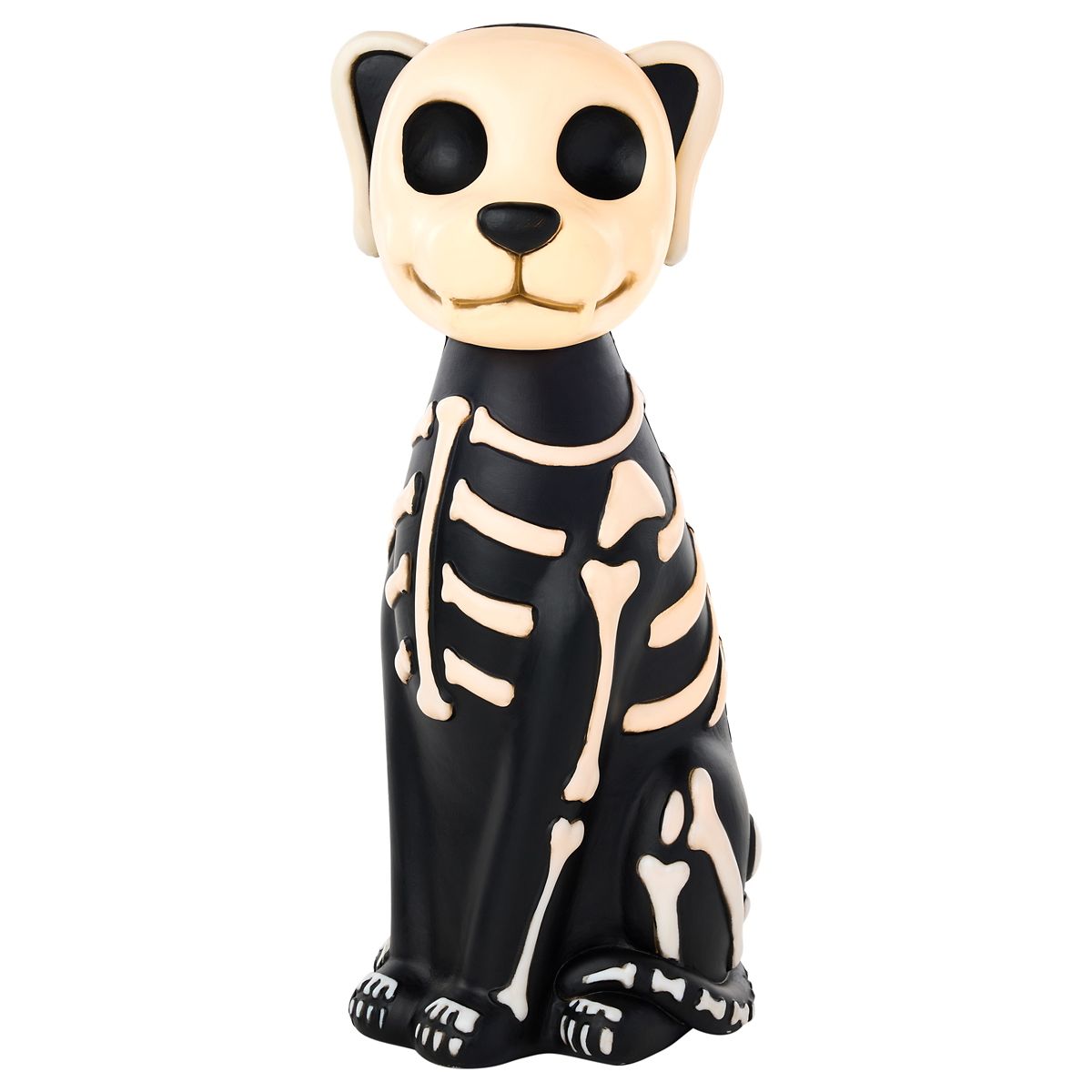 10" Light-Up Blow Mold Skeleton Dog BLACK