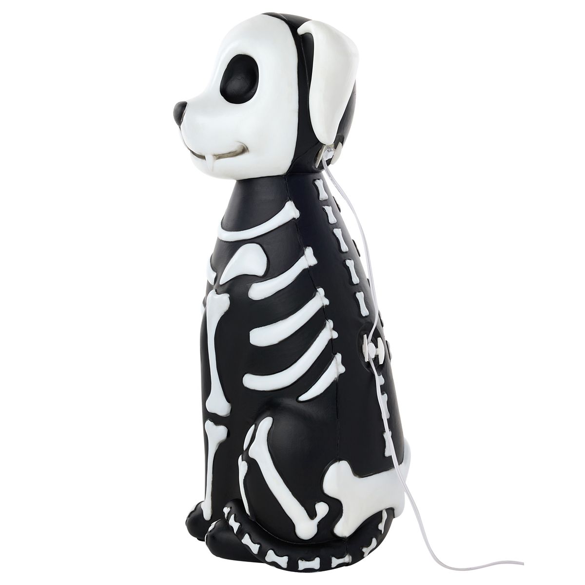 10" Light-Up Blow Mold Skeleton Dog BLACK