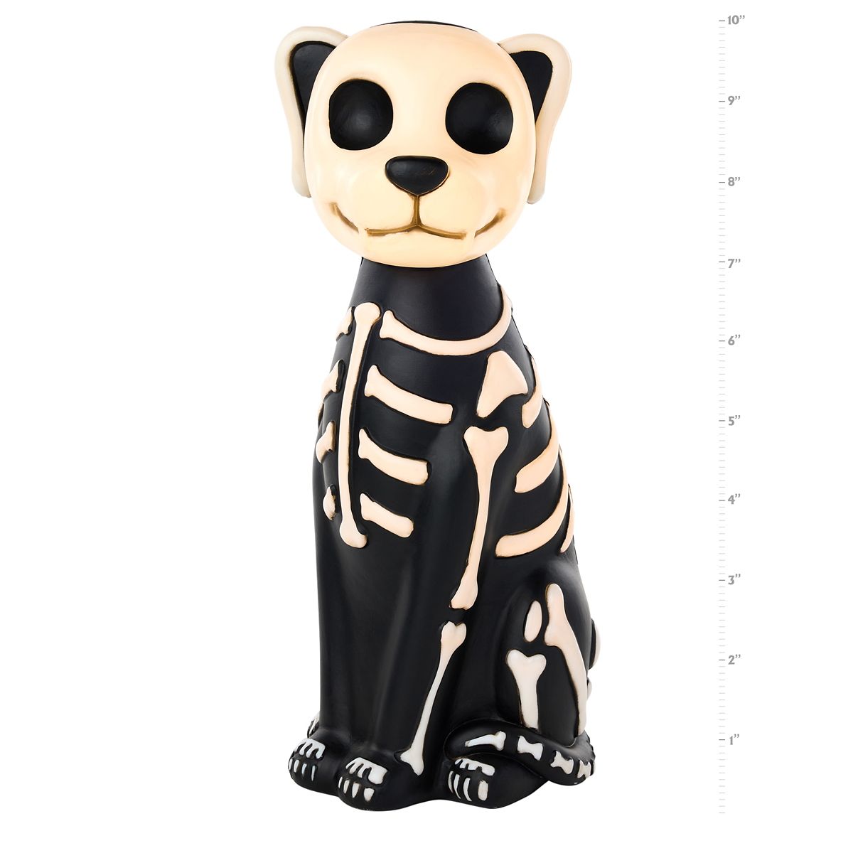 10" Light-Up Blow Mold Skeleton Dog BLACK