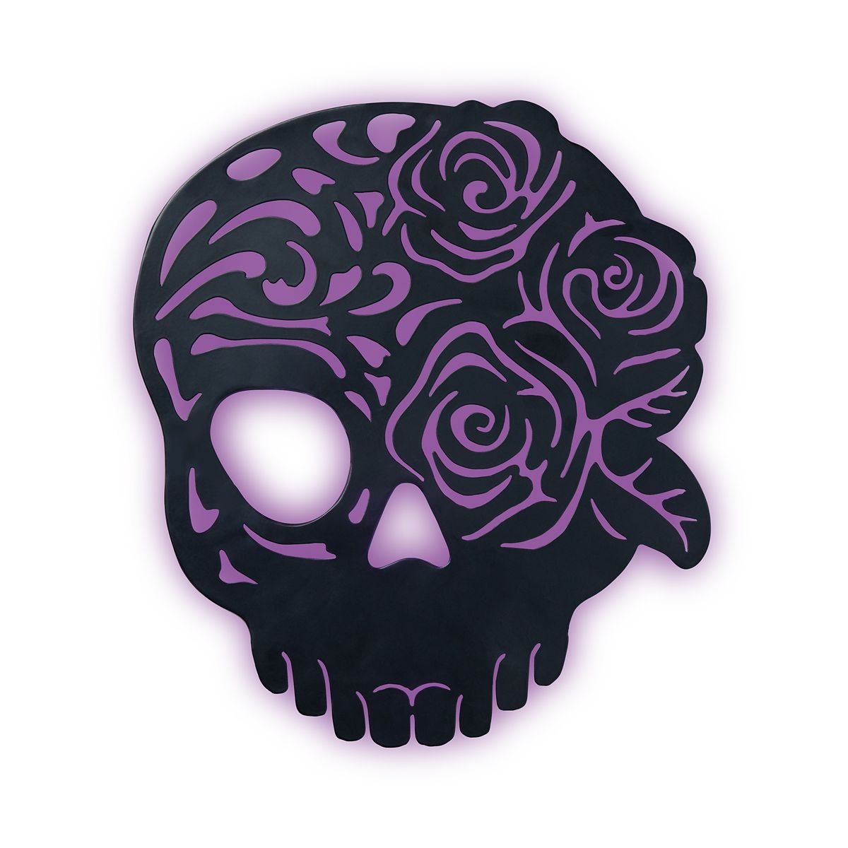Enchanted Skull LED Light-Up Sign BLACK AND PINK