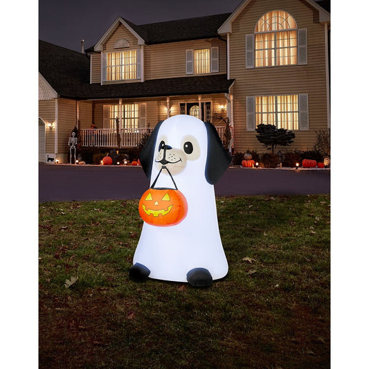 3 Ft 6 In Light-Up Ghost Dog Inflatable Decoration MULTI-COLOR
