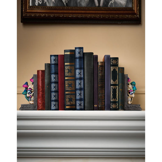 Enchanted Mushroom Skull Bookends MULTI-COLOR