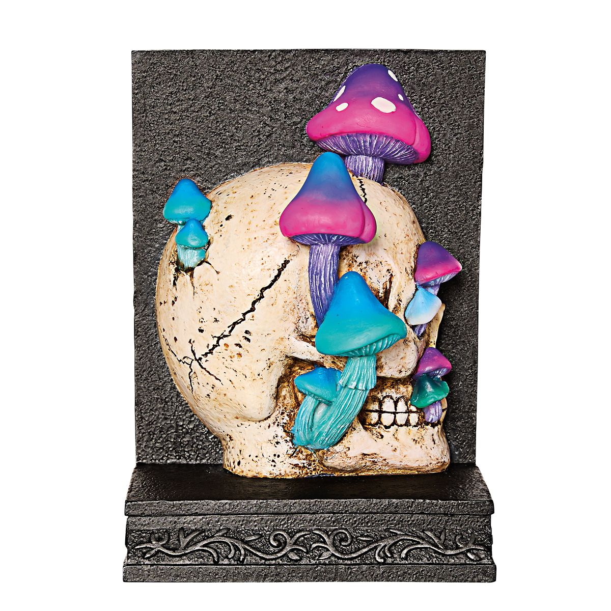 Enchanted Mushroom Skull Bookends MULTI-COLOR