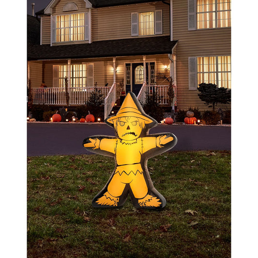 2 Ft Light-Up Mini Scarecrow Inflatable Decoration BLACK AND YELLOW
