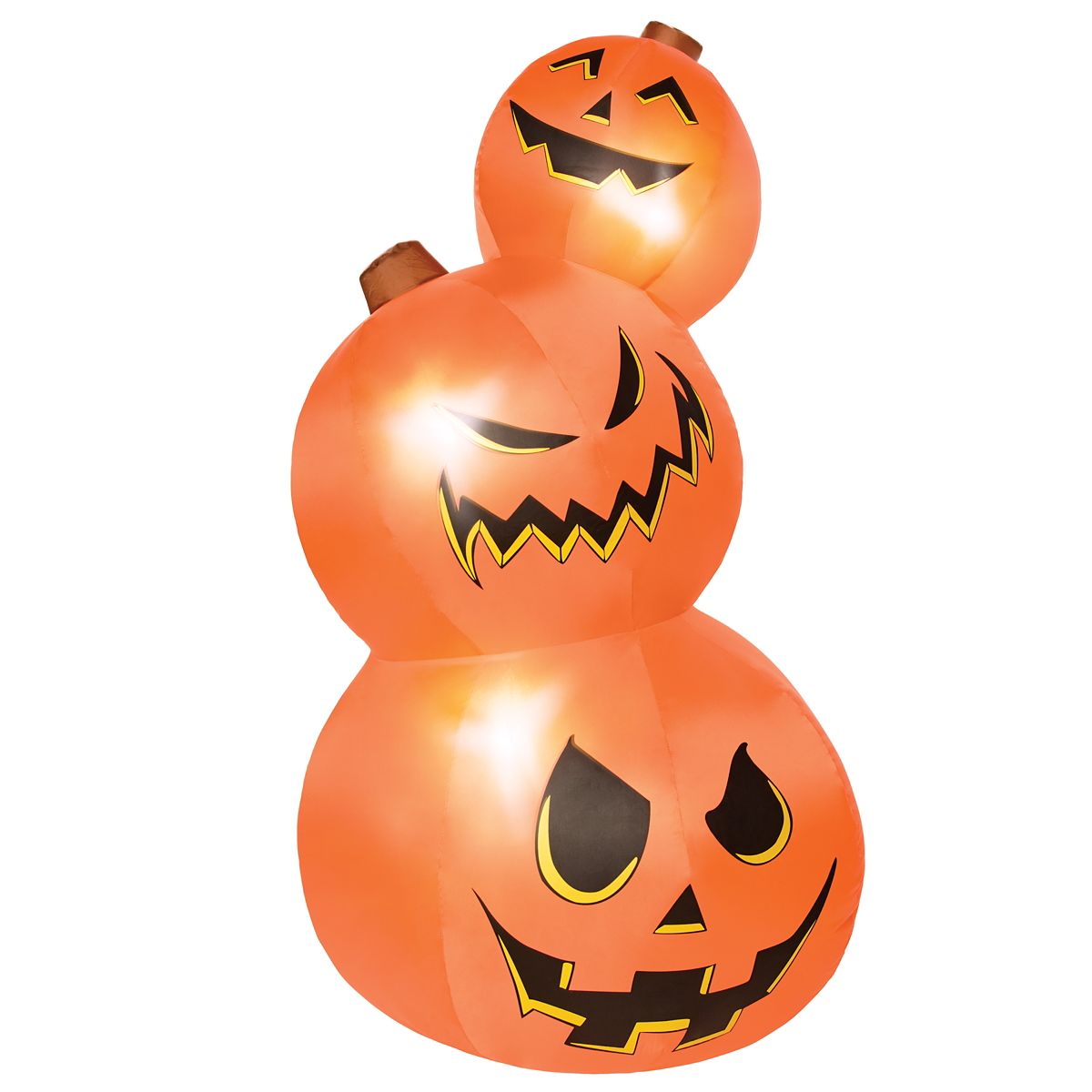 3 Ft 11 In Light-Up Pumpkin Tower Inflatable Decoration ORANGE