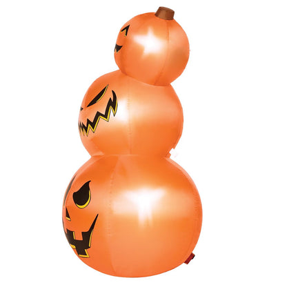 3 Ft 11 In Light-Up Pumpkin Tower Inflatable Decoration ORANGE