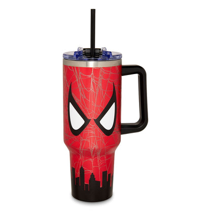 Spider-Man Face City Travel Tumbler with Straw - 40 oz. RED/WHITE/BLACK