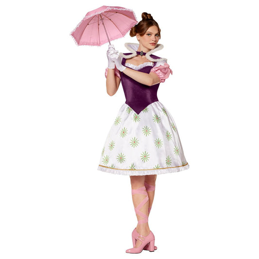 Adult Tightrope Walker Costume - Disney The Haunted Mansion WHITE AND PINK