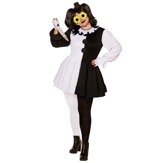 Adult Art the Clown Plus Size Costume - Terrifier BLACK AND WHITE