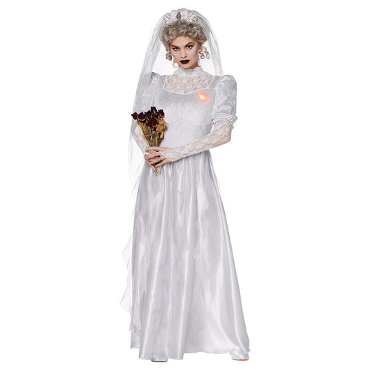 Adult Constance Hatchaway Costume - Disney The Haunted Mansion BLUE LIQUID WHITE WAX