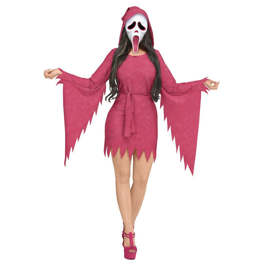 Adult Ghost Face Pink Bling Dress Costume PINK
