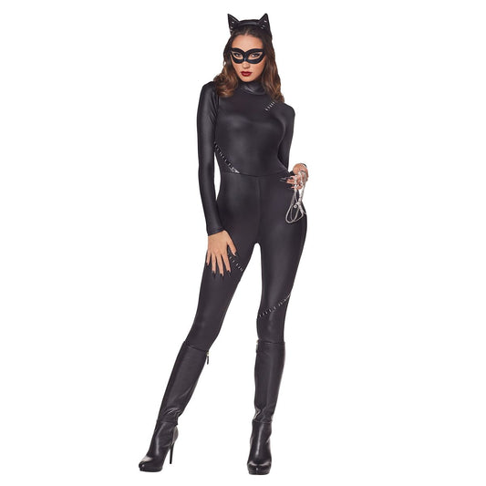 Adult Catwoman Catsuit Costume - DC Villains BLACK