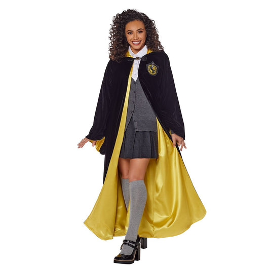Adult Hufflepuff Robe Deluxe - Harry Potter BLACK AND YELLOW