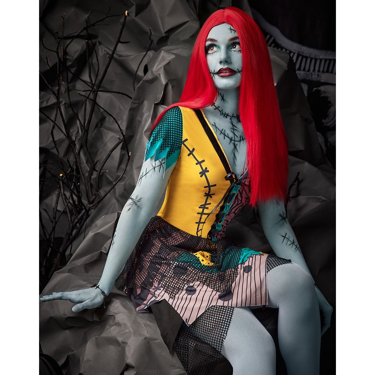 Adult Sally Costume - The Nightmare Before Christmas WHITE - MULTI