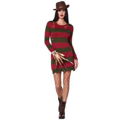 Adult Freddy Krueger Sweater Dress - A Nightmare on Elm Street RED GREEN