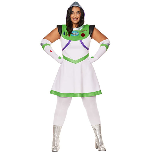 Adult Buzz Lightyear Plus Size Dress Costume - Toy Story WHITE