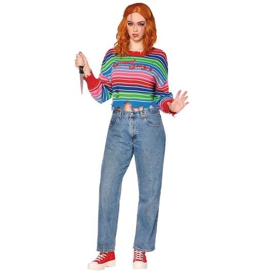 Adult Ripped Chucky Sweater BLUE