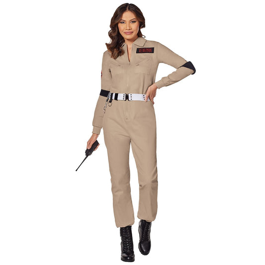 Adult Womens Ghostbusters One Piece Costume - Ghostbusters Classic TAN