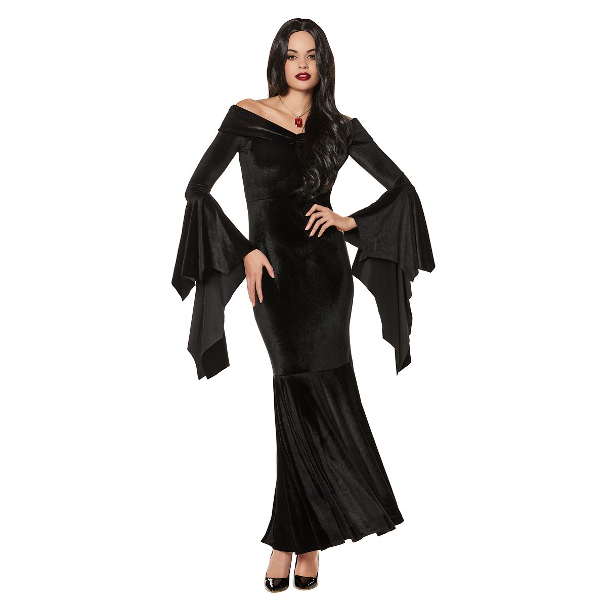 Adult Morticia Addams Costume - The Addams Family BLACK