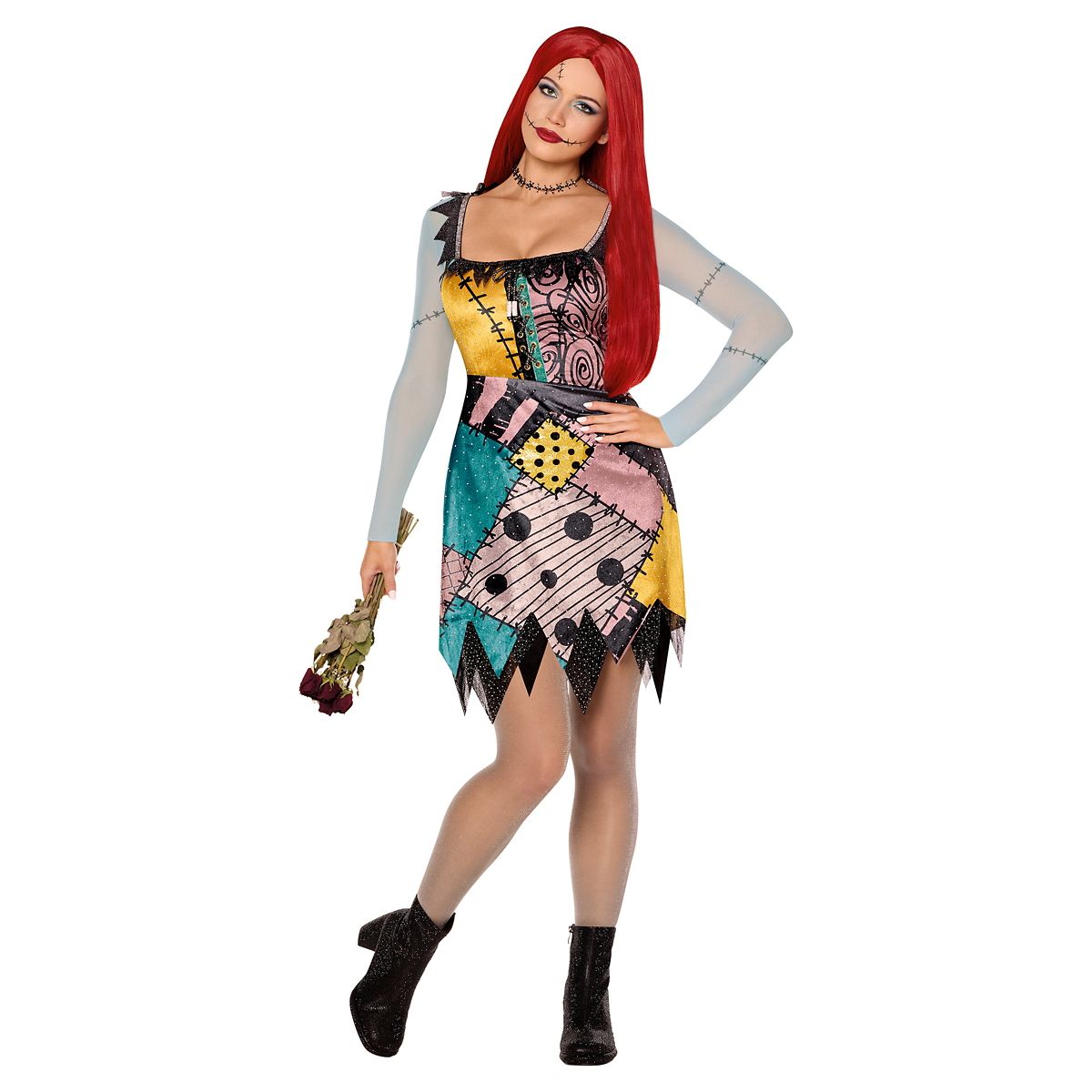 Adult Bling Sally Costume - The Nightmare Before Christmas MULTI-COLOR