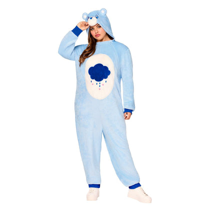 Adult Grumpy Bear Jumpsuit Costume - Care Bears BLUE