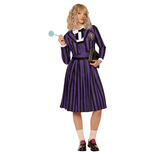 Adult Enid Sinclair Nevermore Academy Uniform Costume - Wednesday PURPLE