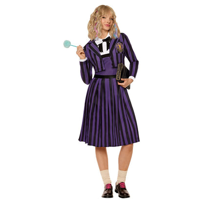 Adult Enid Sinclair Nevermore Academy Uniform Costume - Wednesday PURPLE