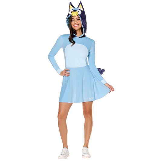 Adult Bluey Hooded Dress Costume BLUE