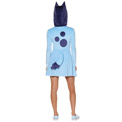 Adult Bluey Hooded Dress Costume BLUE