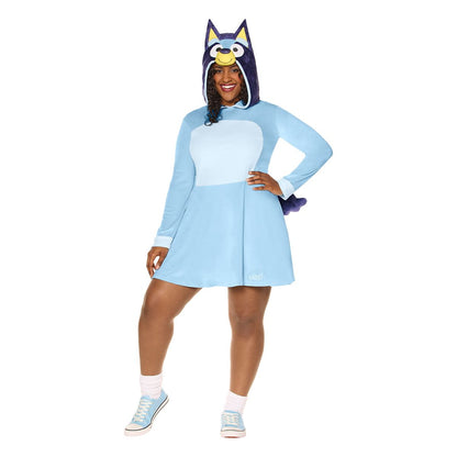 Adult Bluey Hooded Dress Costume BLUE