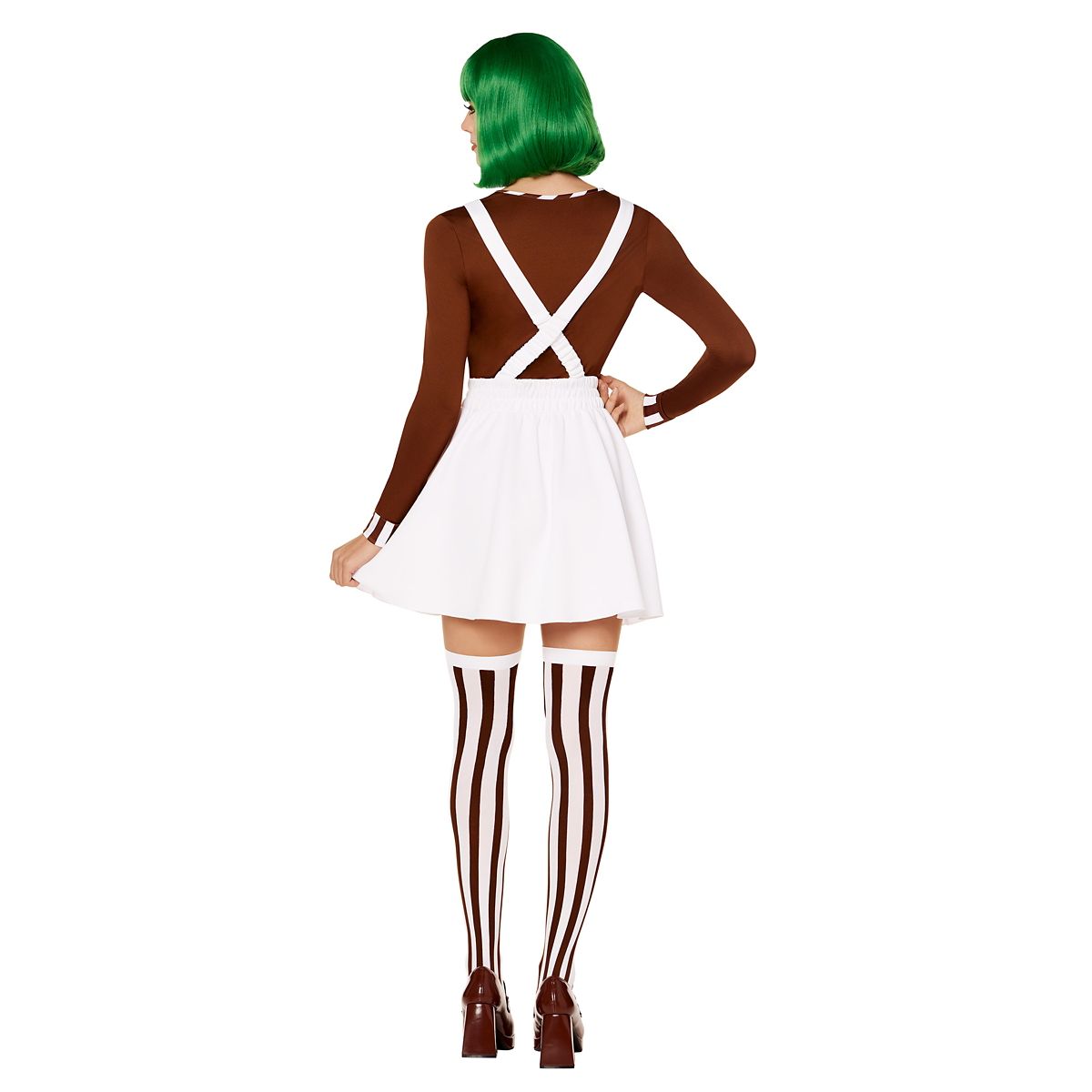 Adult Oompa Loompa Dress Costume - Willy Wonka and the Chocolate Factory WHITE