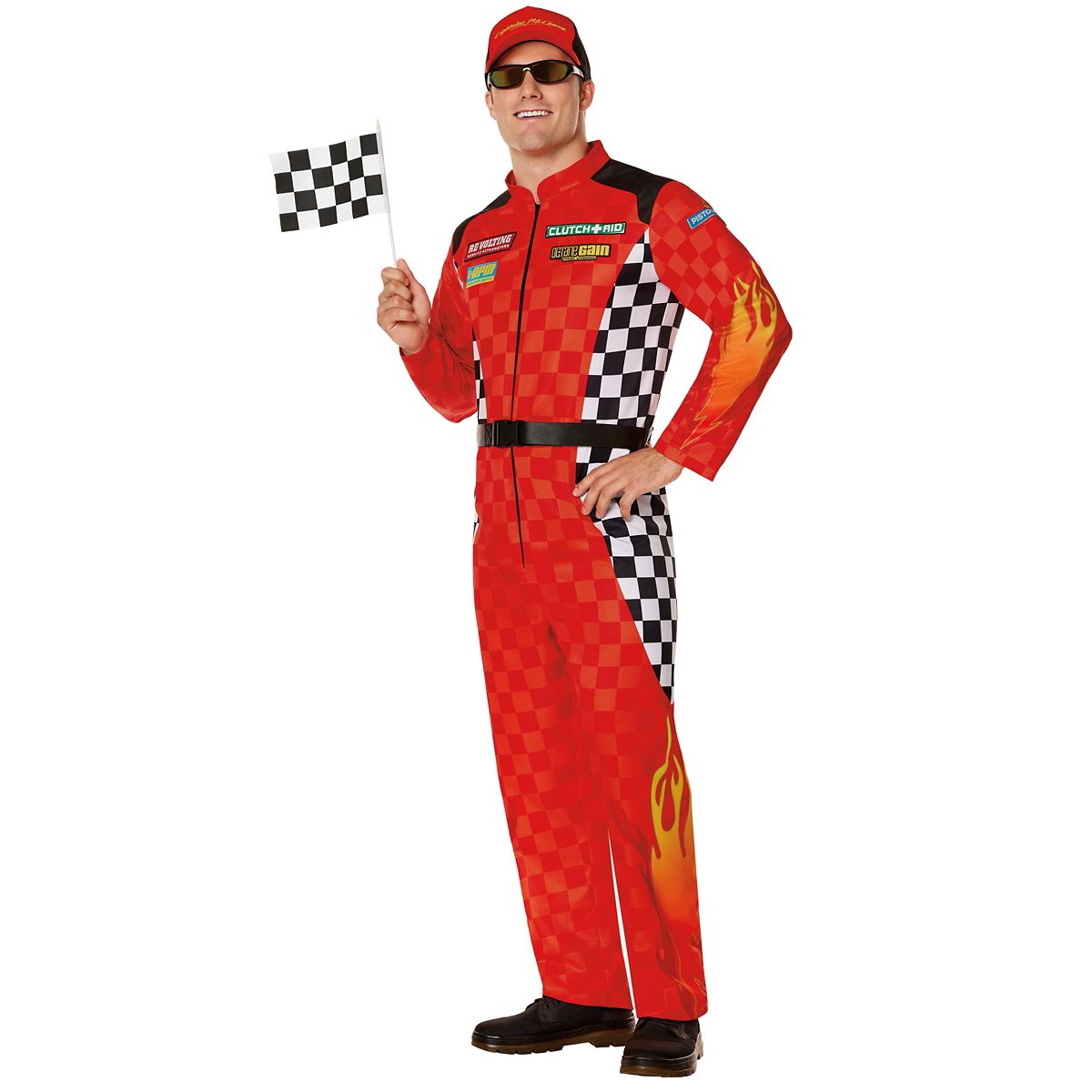 Adult Lightning McQueen Jumpsuit Costume - Cars RED