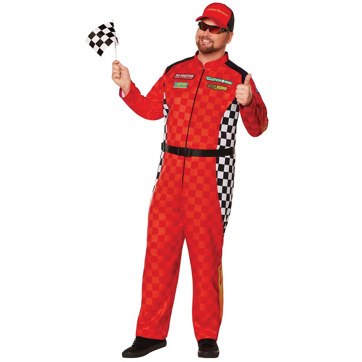 Adult Lightning McQueen Jumpsuit Costume - Cars RED