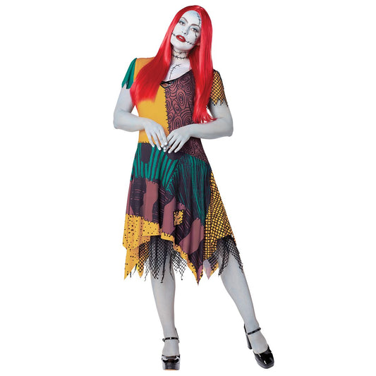 Adult Sally Plus Size Costume - The Nightmare Before Christmas WHITE - MULTI