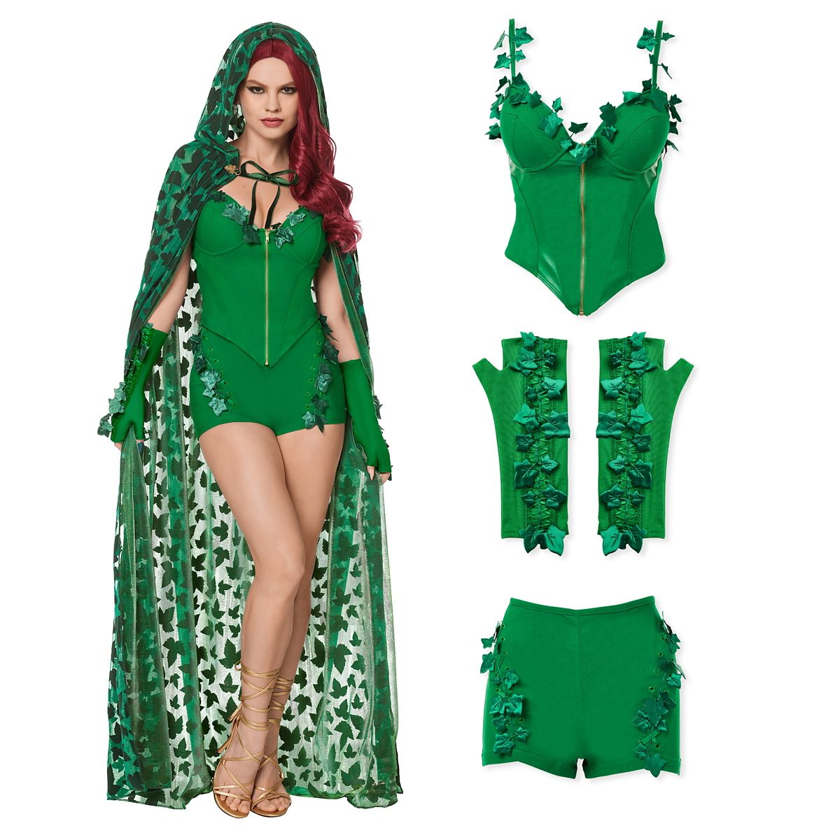 Adult Poison Ivy Costume Bundle - DC Villains GREEN