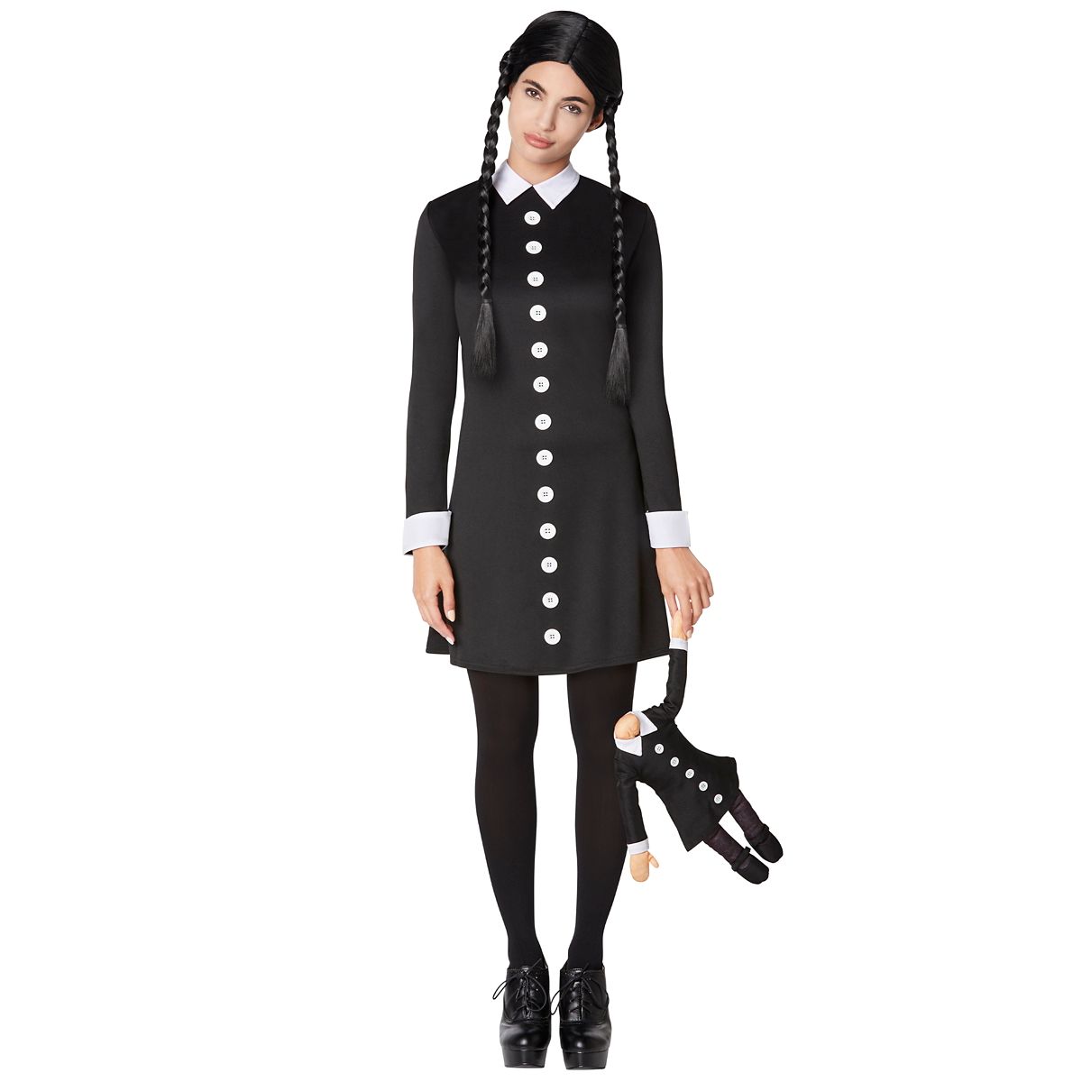 Adult Wednesday Addams Costume - The Addams Family BLACK
